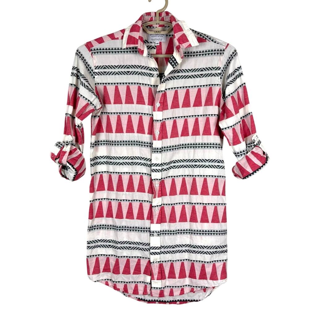 Emily Phillips Nashville The Girlfriend Shirt Dress size 3 (M) southwest preppy